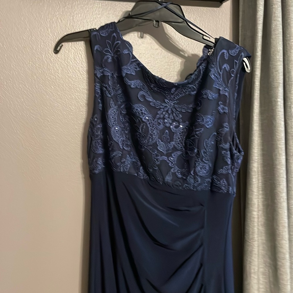 Alex Evenings navy blue evening gown